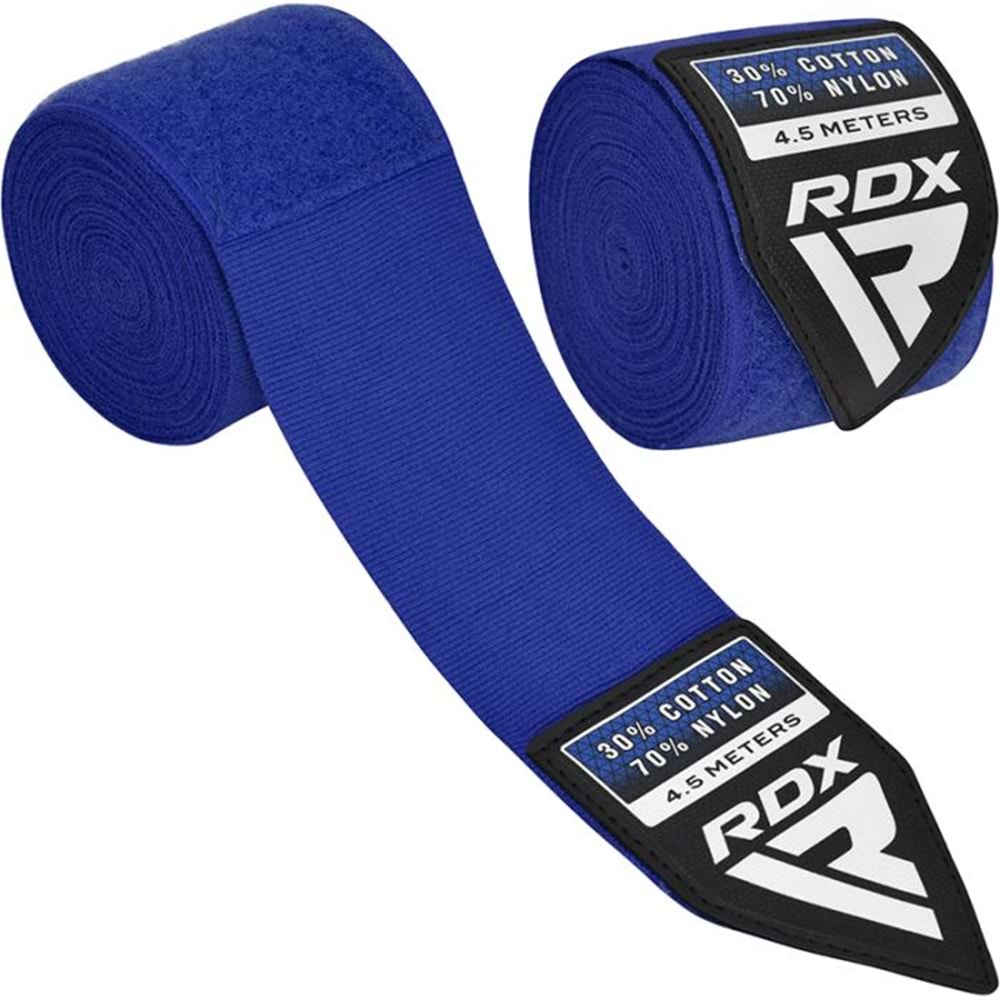 RDX Plus Boks El Bandaji Mavi 4.5 Metre Profesyonel Bilek ve El Destek Bandaji
