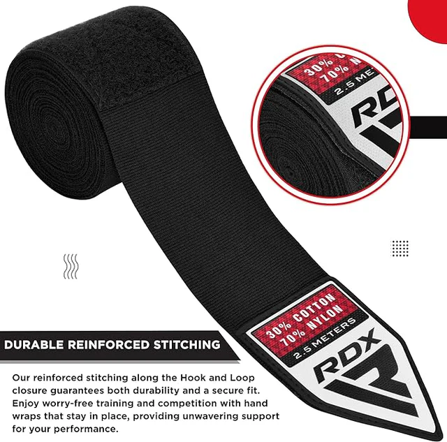 RDX Çocuk Boks El Bandaji 3 Metre Siyah Bilek ve El Destek Bandaji